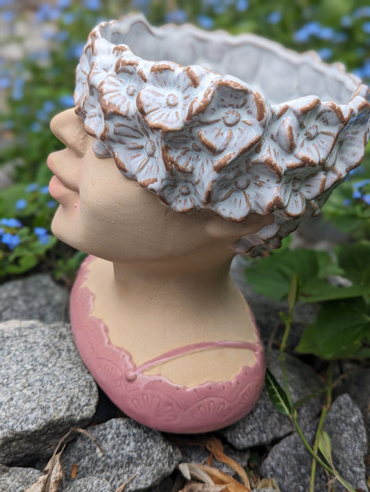 Pflanztopf Büste Alea Keramik rosa