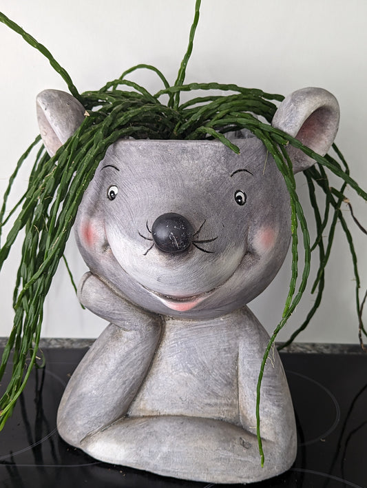 Pflanzkopf Maus gross bemalt, ideal zum Acryl gießen